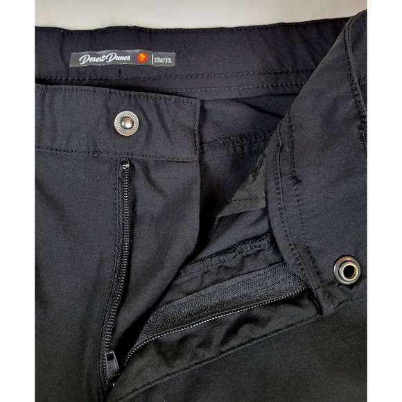 Desert Dunes Mens Black Nylon Spandex Tech Athletic Golf Outdoor Pants 33W 30L - Picture 7 of 9